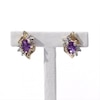 Thumbnail Image 4 of Oval Lab-Created Alexandrite and Diamond Accent Flame Burst Stud Earrings in 10K Gold