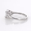 Thumbnail Image 5 of 8.0mm Cushion-Cut Lab-Created Opal and White Sapphire Three Stone Ring in Sterling Silver