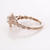Thumbnail Image 5 of 3/8 CT. T.W. Pear-Shaped Diamond Double Frame Art Deco Vintage-Style Engagement Ring in 10K Rose Gold