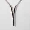Thumbnail Image 4 of 1/4 CT. T.W. Black Diamond Deep "V" Necklace in Sterling Silver