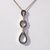 Thumbnail Image 4 of 1/5 CT. T.W. Enhanced Champagne Diamond Triple Drop Pendant in Sterling Silver and 10K Rose Gold