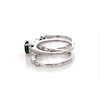 Thumbnail Image 5 of 6.5mm Lab-Created Emerald and 1/4 CT. T.W. Diamond Vintage-Style Three Piece Bridal Set in Sterling Silver