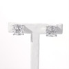 Thumbnail Image 4 of 5.0mm Cushion-Cut Lab-Created White Sapphire Solitaire Stud Earrings in Sterling Silver