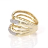 Thumbnail Image 5 of 1/2 CT. T.W. Diamond Layered Criss-Cross Ring in 10K Gold