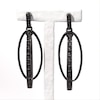 Thumbnail Image 4 of 1/10 CT. T.W. Black Diamond Vertical Bar and Oval Drop Earrings in Sterling Silver with Black Rhodium