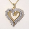 Thumbnail Image 4 of 1 CT. T.W. Diamond Double Row Heart Pendant in 10K Gold
