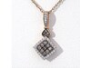 Thumbnail Image 4 of 1/5 CT. T.W. Champagne and White Composite Diamond Tilted Square Pendant in 10K Rose Gold