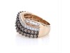Thumbnail Image 5 of 2 CT. T.W. Champagne and White Diamond Multi-Row Crossover Ring in 10K Rose Gold