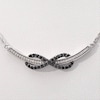 Thumbnail Image 3 of 1/3 CT. T.W. Enhanced Black and White Diamond Infinity and Curved Bar Necklace in Sterling Silver