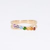 Thumbnail Image 4 of Multi-Gemstone Slant Seven Stone Rainbow Split Shank Ring in 10K Gold