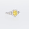 Thumbnail Image 5 of 1-1/2 CT. T.W. Certified Oval Yellow Lab-Grown Diamond Frame Split Shank Engagement Ring in 14K White Gold