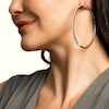 Thumbnail Image 4 of 4 CT. T.W. Diamond Hoop Earrings in 10K White Gold