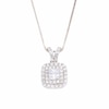 Thumbnail Image 4 of 1 CT. T.W. Certified Princess-Cut Lab-Grown Diamond Double Cushion-Shaped Frame Pendant in 14K White Gold (F/SI2)