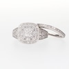 Thumbnail Image 5 of 1/3 CT. T.W. Quad Diamond Double Frame Open Split Shank Vintage-Style Bridal Set in Sterling Silver
