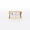 Thumbnail Image 4 of Diamond Accent Beaded Rectangle-Top Five Row Ribbed Shank Ring in Sterling Silver with 18K Gold Plate