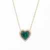 Lab-Created Emerald and White Lab-Created Sapphire Double Frame Heart ...