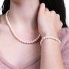 Thumbnail Image 5 of 6.0-8.0mm Freshwater Cultured Pearl Stud Earrings, Bracelet and Necklace Set with 10K Gold Filigree Clasp