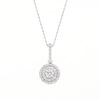Thumbnail Image 3 of 3/4 CT. T.W.  Lab-Grown Diamond Double Halo Drop Pendant in 10K White Gold
