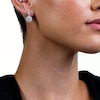 Thumbnail Image 3 of 2-1/2 CT. T.W. Lab-Grown Diamond Halo Drop Earrings in 10K White Gold