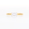 Thumbnail Image 5 of 1/2 CT. Emerald-Cut Diamond Sideways Solitaire Ring in 14K Two-Tone Gold (I/I2)