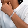 Thumbnail Image 5 of 4 CT. T.W. Diamond Squared Curb Chain Bracelet in 10K White Gold - 8.5"