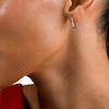 Thumbnail Image 5 of Child's Textured Octagon Hoop Earrings in Hollow 14K White Gold