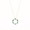 Thumbnail Image 4 of Alternating Emerald and 1/8 CT. T.W. Baguette Diamond Hexagon Pendant in 10K Gold