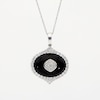 Thumbnail Image 4 of Oval Onyx and 1/2 CT. T.W. Diamond Lantern Pendant in 14K White Gold