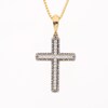 Thumbnail Image 3 of Men's 1/5 CT. T.W. Diamond-Lined Cross Pendant in 10K Gold - 22"