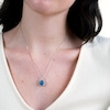 Thumbnail Image 4 of Emerald-Cut Swiss Blue Topaz and White Lab-Created Sapphire Octagon Frame Pendant in Sterling Silver