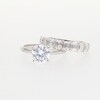 Thumbnail Image 5 of Certified Round Solitaire and Emerald-Cut Diamond Ring Set
