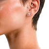 Thumbnail Image 4 of 1/2 CT. T.W. Certified Lab-Grown Diamond Frame Stud Earrings in 14K White Gold (F/SI2)