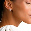 Thumbnail Image 4 of 1 CT. T.W. Lab-Grown Diamond Double Frame Stud Earrings in 10K Gold (F/SI2)