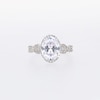 Thumbnail Image 5 of 3-1/2 CT. T.W. Certified Oval Lab-Grown Diamond Frame Twist Shank Engagement Ring in 14K White Gold (F/VS2)