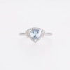 Thumbnail Image 5 of Trillion-Cut Aquamarine and White Lab-Created Sapphire Ring in Sterling Silver
