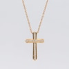 Thumbnail Image 4 of 1/4 CT. T.W. Diamond Flared Cross Pendant in 10K Gold - 19"