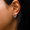 Thumbnail Image 4 of Zales x Nungu 3/4 CT. T.W. Diamond Station Circle Stud Earrings in 14K White Gold