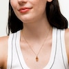 Thumbnail Image 5 of Emerald-Cut Citrine and Garnet Stacked Duo Pendant in Sterling Silver with 10K Gold Plate