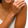 Thumbnail Image 3 of Lab-Created Ruby and 1/10 CT. T.W. Diamond Alternating Line Bracelet in Sterling Silver - 9.0"