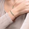 Thumbnail Image 8 of Oval Lab-Created Emerald and White Lab-Created Sapphire Four Piece Jewelry Set in Sterling Silver with 14K Gold Plate
