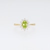 Thumbnail Image 4 of Oval Peridot and Diamond Accent Sunburst Frame Ring in 10K Gold