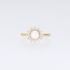 Thumbnail Image 4 of 6.0mm Freshwater Cultured Pearl and Diamond Accent Sunburst Frame Ring in 10K Gold