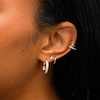 Thumbnail Image 5 of 1/20 CT. T.W. Lab-Grown Diamond Single Double Hoop Earring in 14K Gold