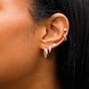 Thumbnail Image 5 of 1/3 CT. T.W. Lab-Grown Diamond Triple Row Hoop Earrings in 10K Gold