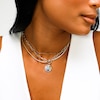 Thumbnail Image 3 of 4 CT. T.W. Lab-Grown Diamond Tennis Necklace in Sterling Silver with 18K Gold Plate - 16"