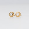 Thumbnail Image 4 of 1/2 CT. T.W. Diamond Sunburst Frame Solitaire Stud Earrings in 14K Gold