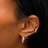 Thumbnail Image 4 of 1/20 CT. T.W. Emerald-Cut Lab-Grown Diamond Trio Single Cartilage Stud Earring in 14K Gold