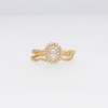 Thumbnail Image 4 of 1/2 CT. T.W. Oval Certified Lab-Grown Diamond Double Frame Twist Shank Bridal Set in 10K Gold (F/SI2)
