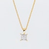 Thumbnail Image 5 of 1/4 CT. Princess-Cut Diamond Miracle Solitaire Pendant in Sterling Silver with 14K Gold Plate (J/I3)