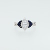 Thumbnail Image 5 of Vera Wang Love Collection 7/8 CT. T.W. Marquise Diamond and Blue Sapphire Tri-Sides Engagement Ring in 14K White Gold